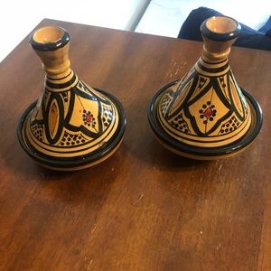 Moroccan set hand made clay dish for dips & spices